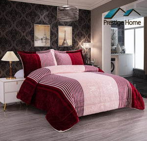 Stripes Flannel Duvet Cover Set -  Double