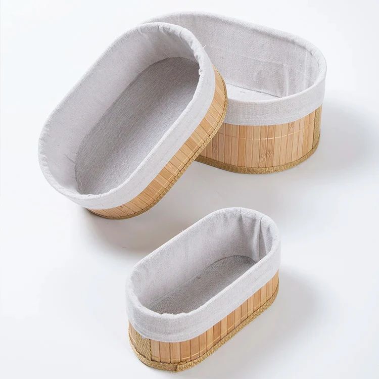 Bamboo Fabric Storage Basket Set