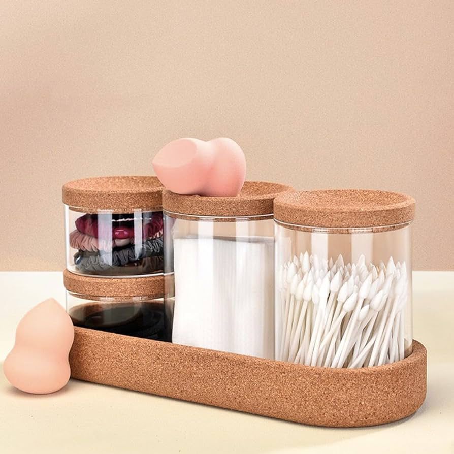 Cork Vanity Organizer Jar Set