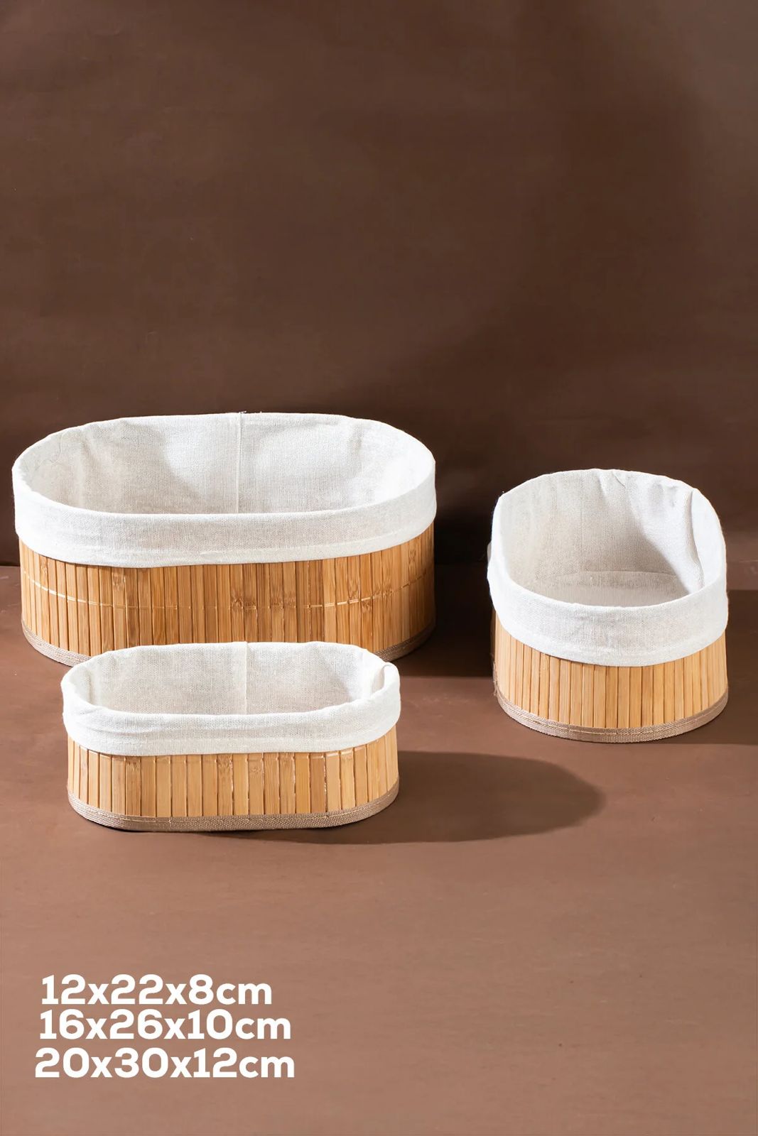 Bamboo Fabric Storage Basket Set