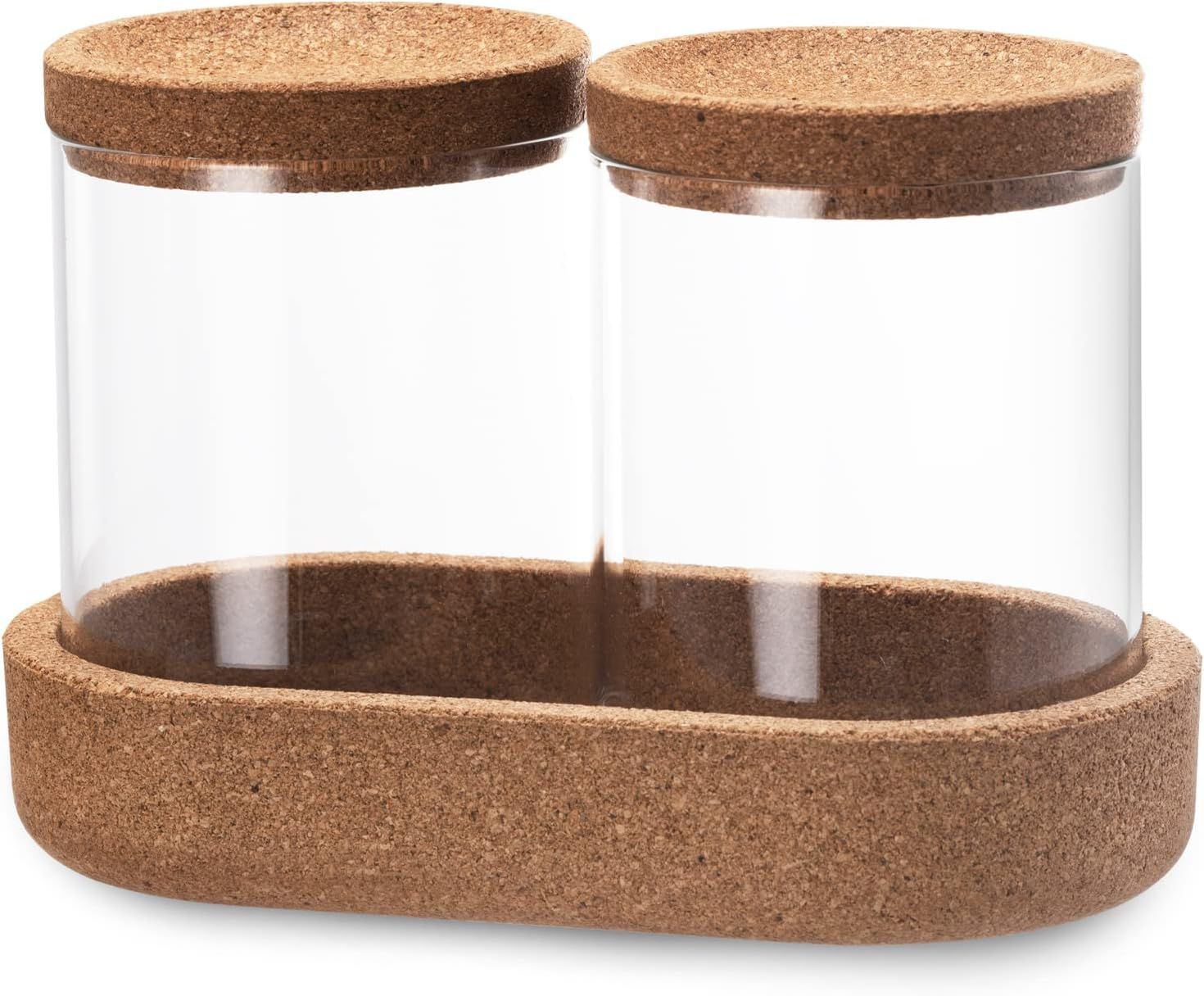 Cork Duo Glass Storage Jar Set