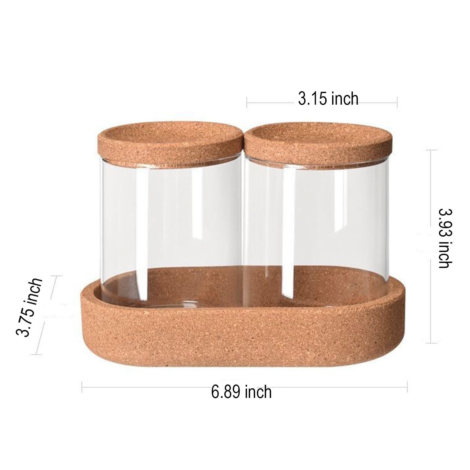 Cork Duo Glass Storage Jar Set