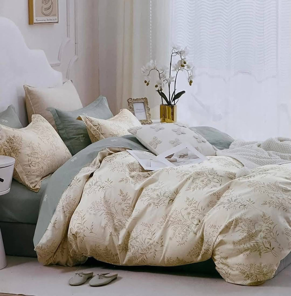 Cotton Sage Blossom Bedding Set - Single