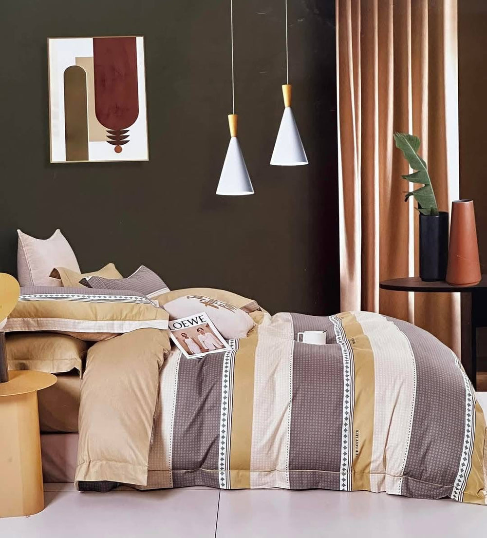 Cotton Urban Sandstone Duvet Cover Set - Double