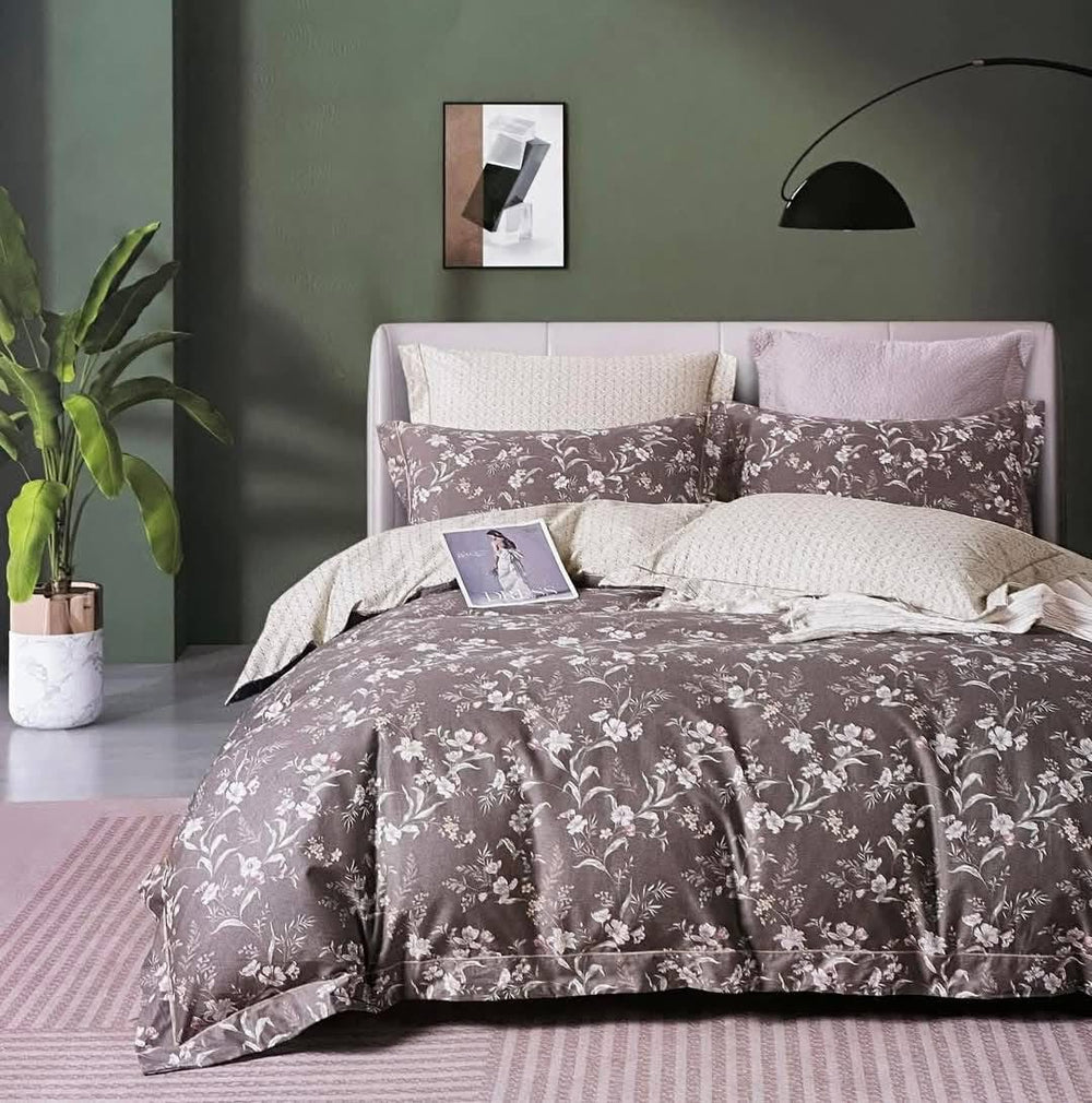 Cotton Twilight Blossom Duvet Cover Set - Double