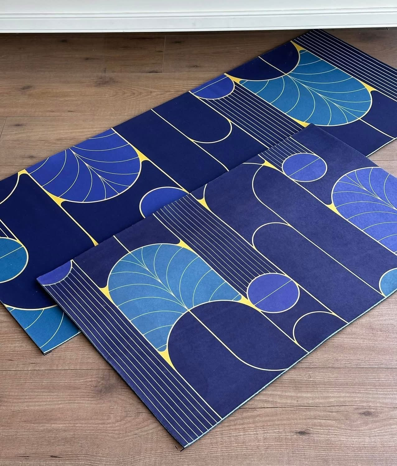 Indoor Rug Set Navy Waves