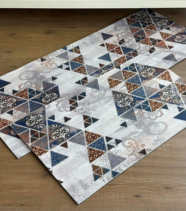 Kitchen Luxury Mat Set Abstract Triangles