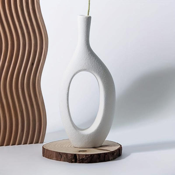 Elora Oval Hollow Ceramic Vase
