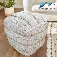 Boho Handloom Pouf - 55x55x50 cm