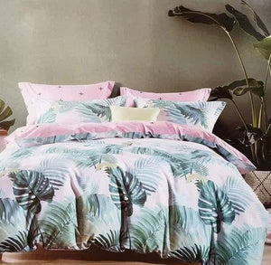 Cotton Tropical Blush Breeze Bedding Set - Double