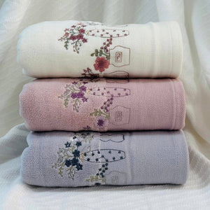 Floral Cactus Hobby Embroidery Towel - Medium