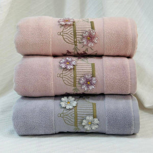 Birdcage Blossom Hobby Embroidery Towel - Medium