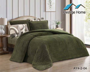 Aurora Sherpa Geometric Comforter Set – Single