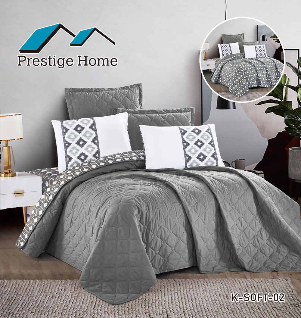 Double Face Soft Bedspread 6 Pieces - Double