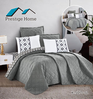 Double Face Soft Bedspread 6 Pieces - Double
