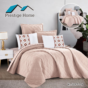 Double Face Soft Bedspread 6 Pieces - Double