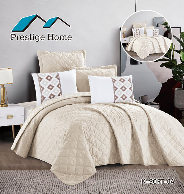 Double Face Soft Bedspread 6 Pieces - Double
