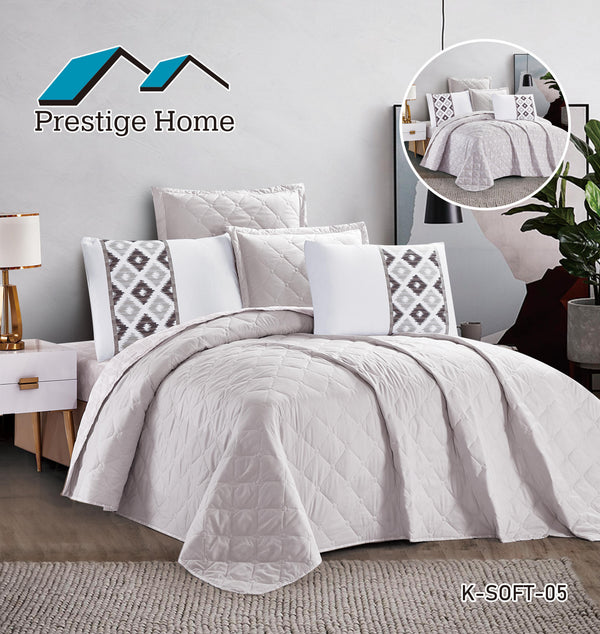 Double Face Soft Bedspread 6 Pieces - Double