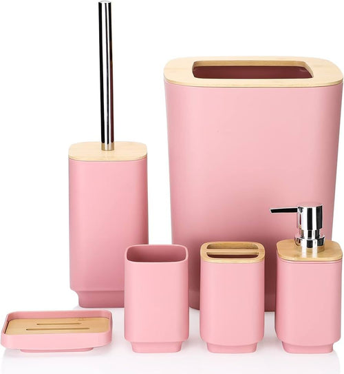 Square Bamboo Bathroom Set