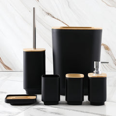 Square Bamboo Bathroom Set