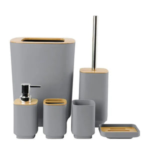 Square Bamboo Bathroom Set