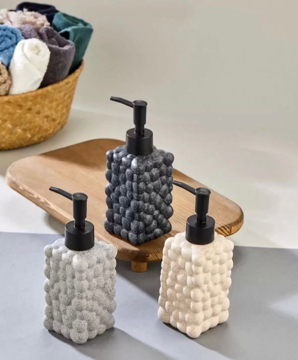 Textured Pebble-Design Soap Dispenser