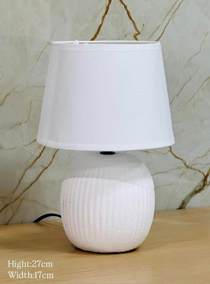 Frosted Ivory Ripple Table Lamp