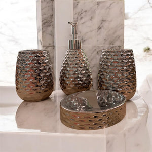 Electroplating Bathroom Ceramic Set - 4 Pieces