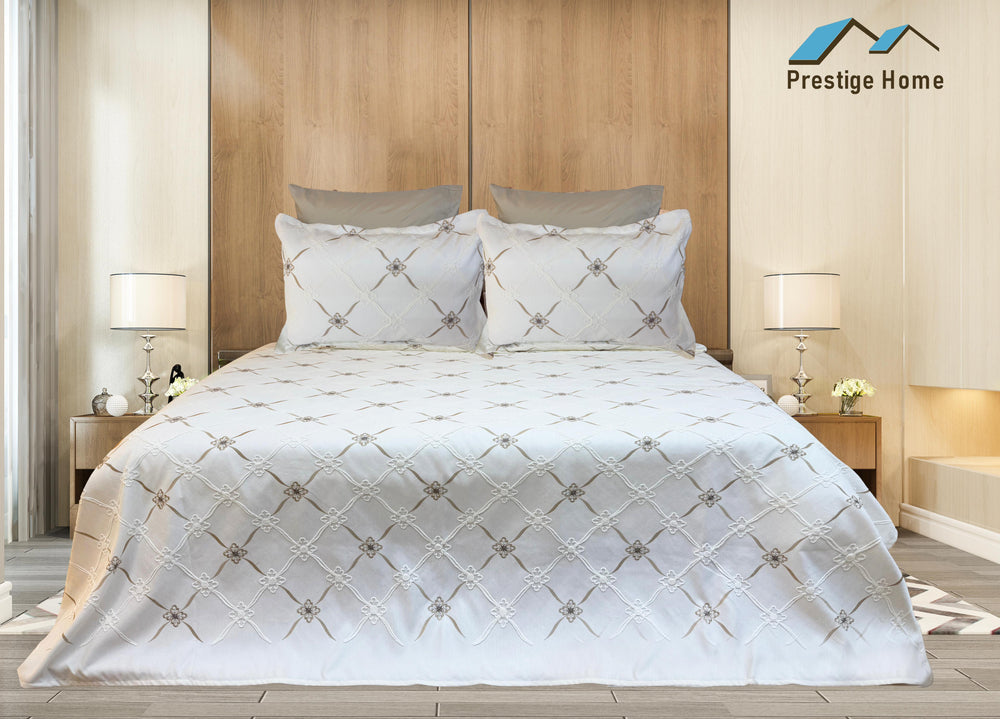 Royal Embroidered Jacquard Pique Bedspread Set 4 pcs - Double