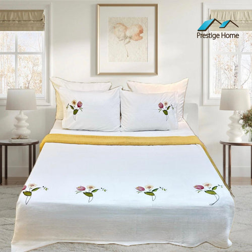 Bloomfield Embroidered Bedspread Set 4 pcs - Double