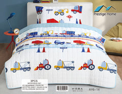 Construction Crew Bedspread Set - 3 Pieces