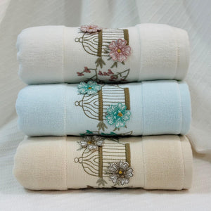 Birdcage Blossom Hobby Embroidery Towel - Medium