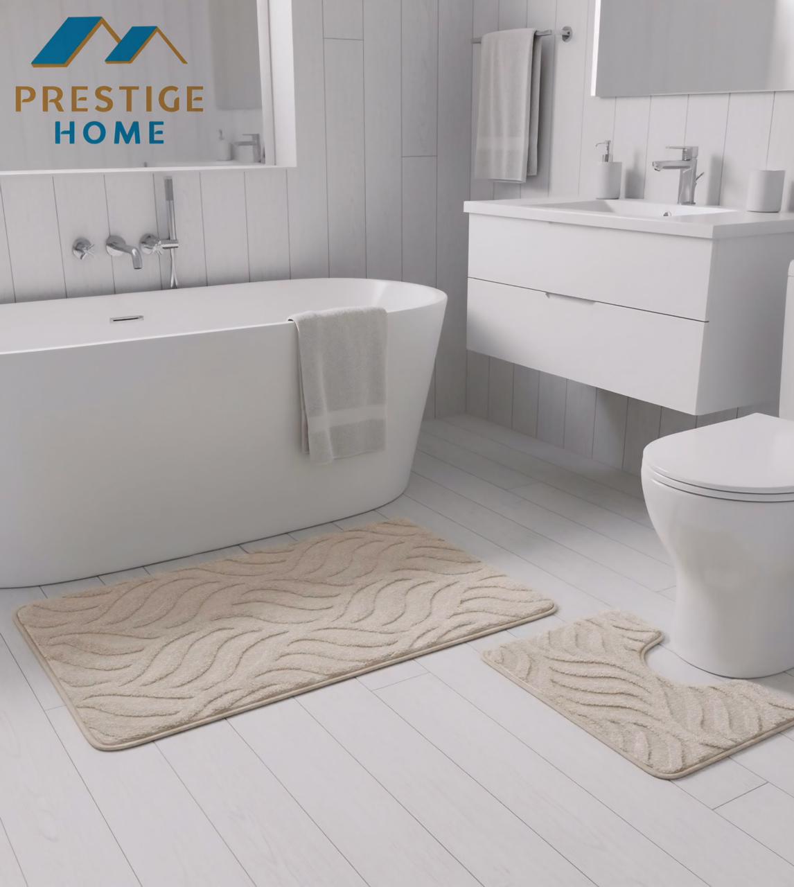 Bathroom Mat Set 2Pcs Wave Flame- 50x80 cm + 50 × 40 cm