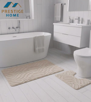 Bathroom Mat Set 2Pcs Wave Flame- 50x80 cm + 50 × 40 cm