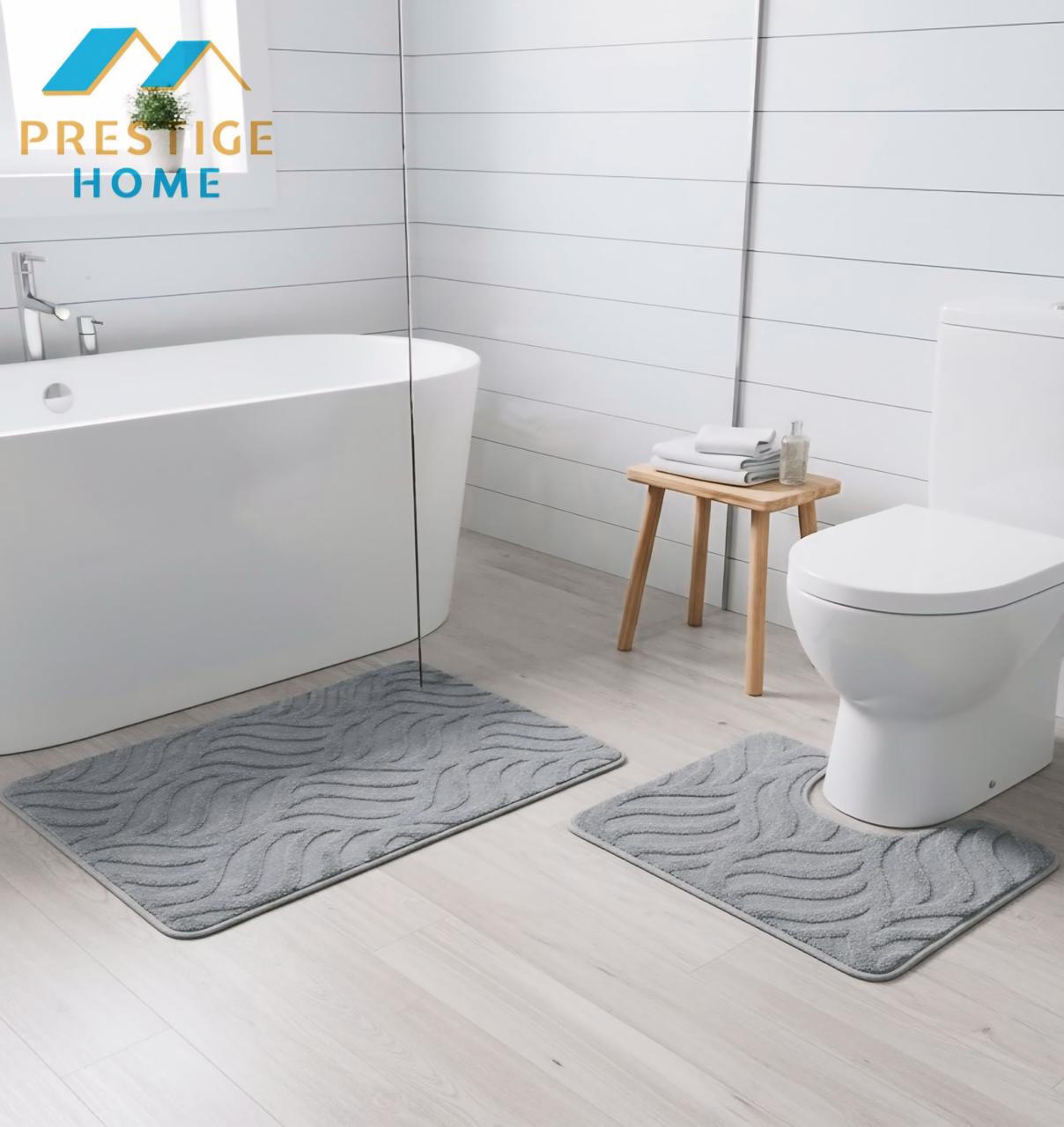 Bathroom Mat Set 2Pcs Wave Flame- 50x80 cm + 50 × 40 cm