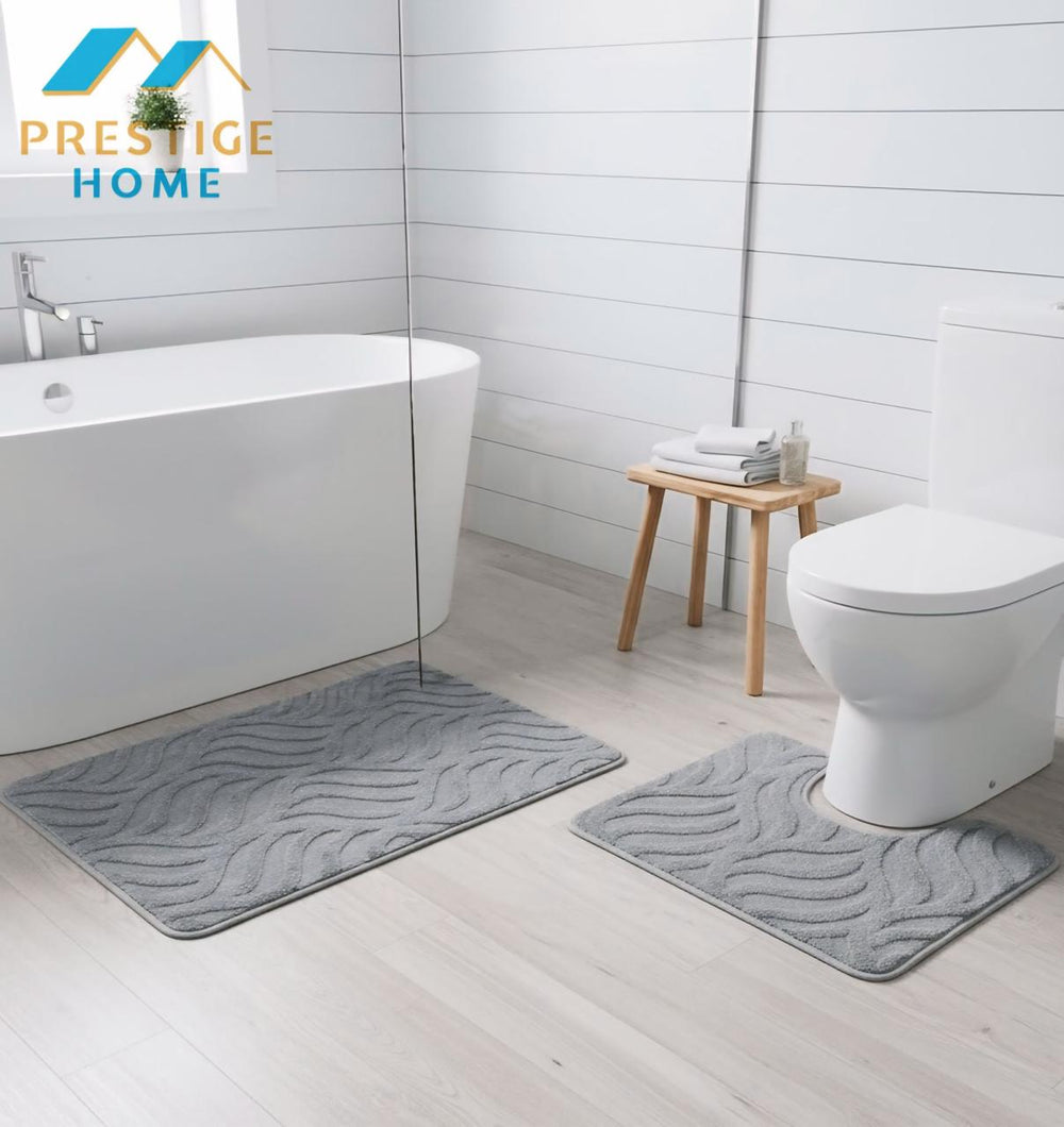 Bathroom Mat Set 2Pcs Wave Flame- 50x80 cm + 50 × 40 cm