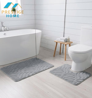 Bathroom Mat Set 2Pcs Wave Flame- 50x80 cm + 50 × 40 cm