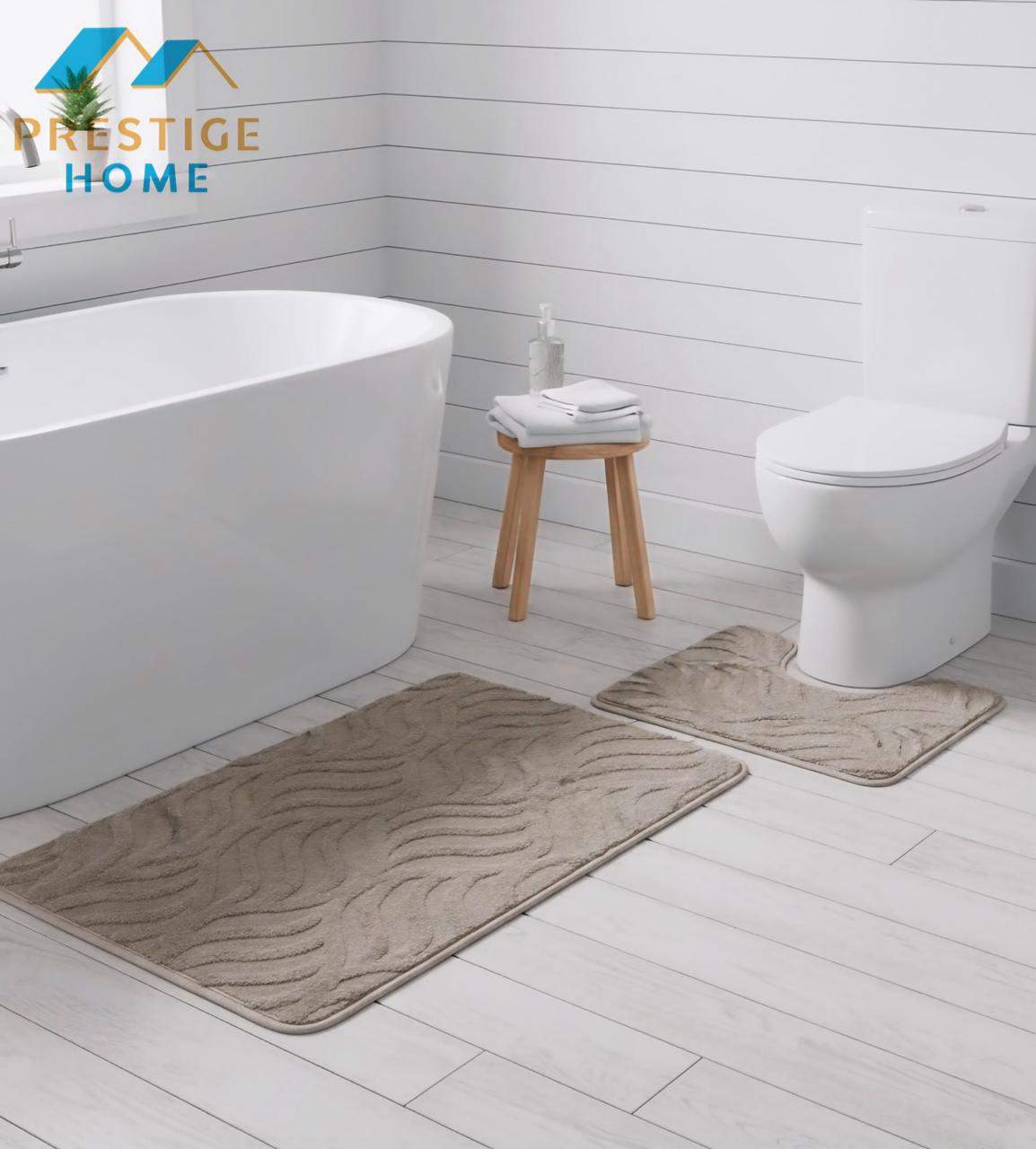 Bathroom Mat Set 2Pcs Wave Flame- 50x80 cm + 50 × 40 cm