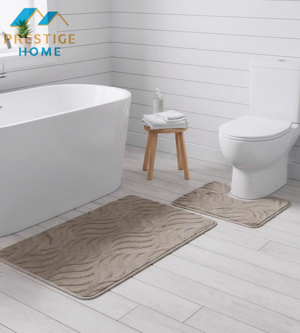 Bathroom Mat Set 2Pcs Wave Flame- 50x80 cm + 50 × 40 cm