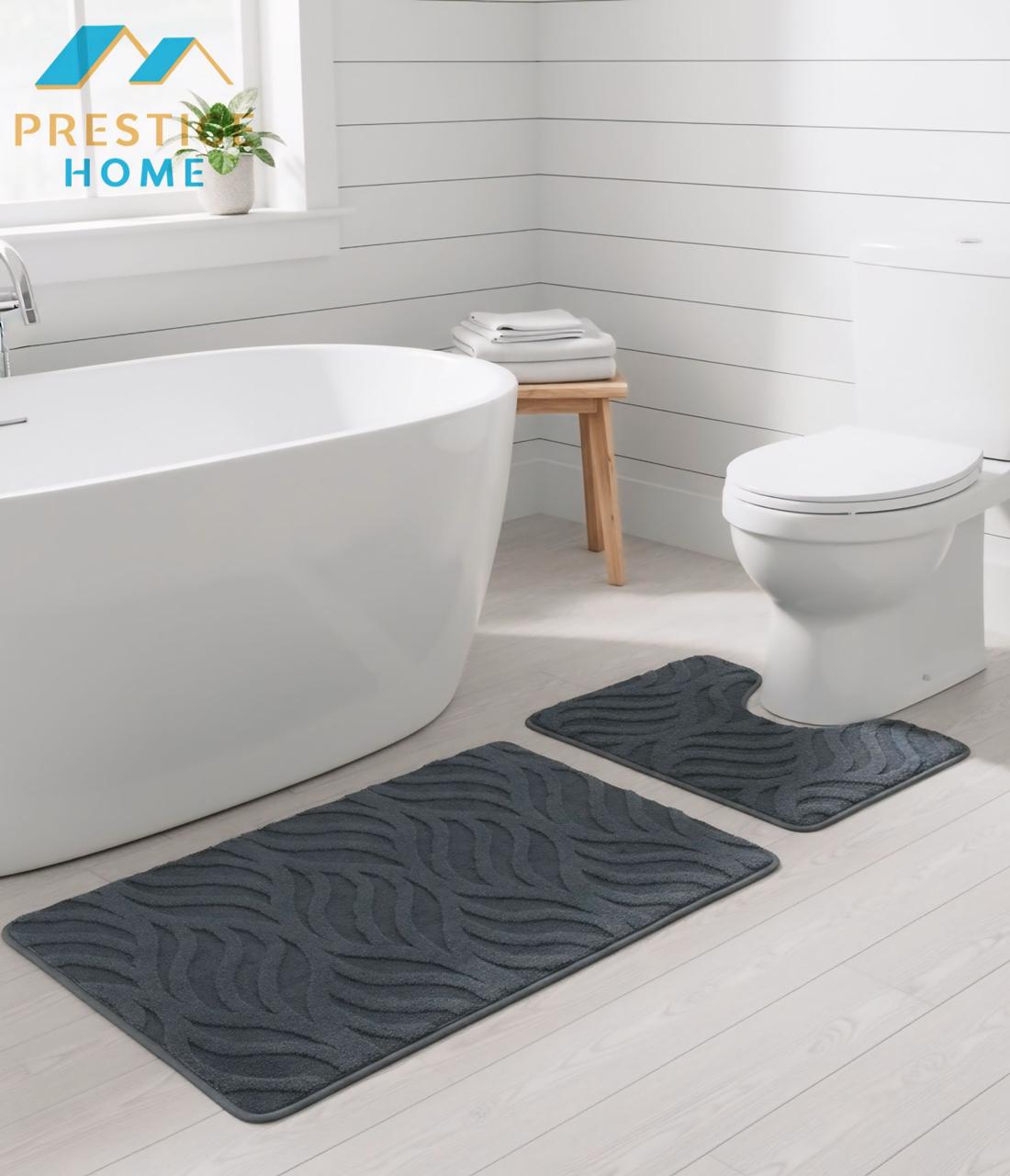 Bathroom Mat Set 2Pcs Wave Flame- 50x80 cm + 50 × 40 cm