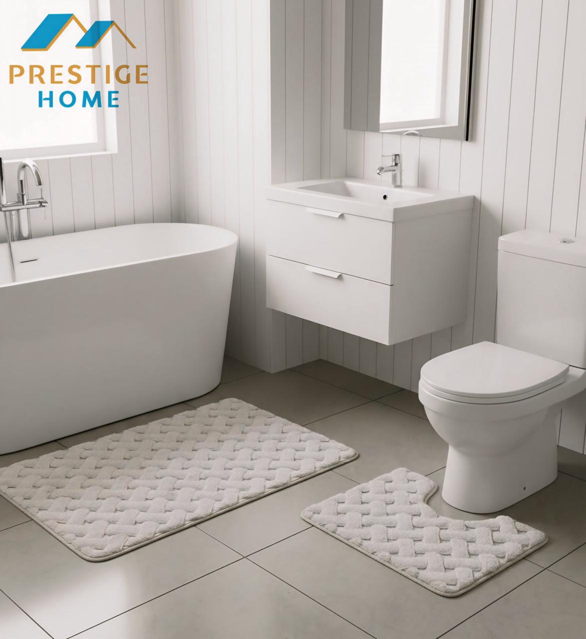 Bathroom Mat Set 2Pcs Rabbit Knots- 50x80 cm + 50 × 40 cm