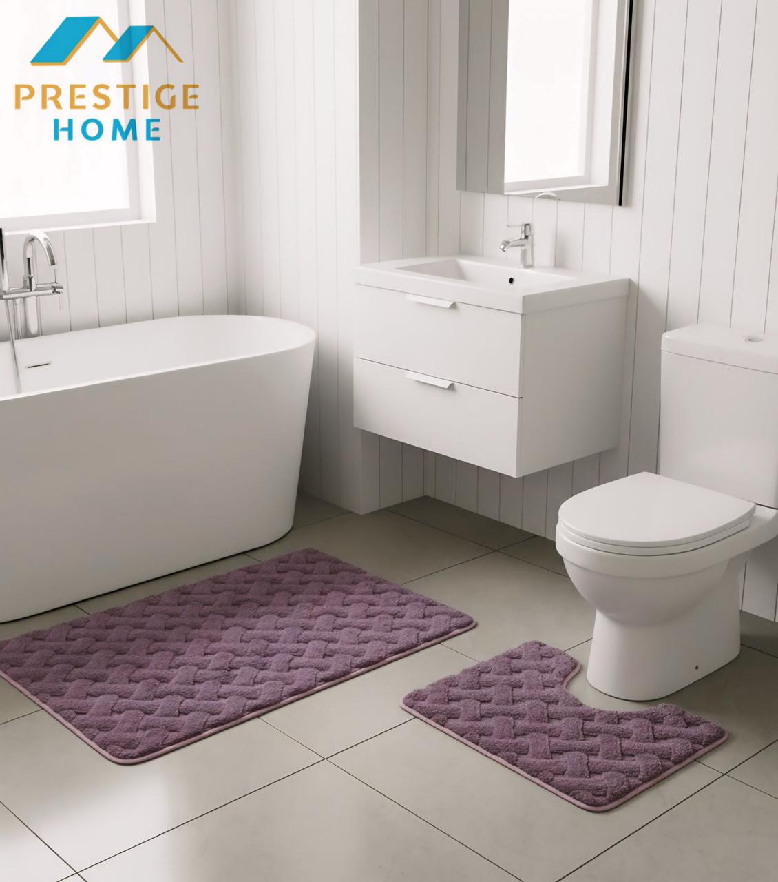 Bathroom Mat Set 2Pcs Rabbit Knots- 50x80 cm + 50 × 40 cm