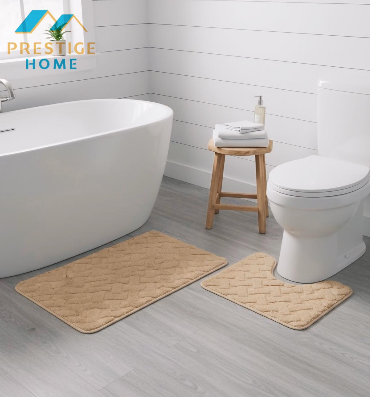 Bathroom Mat Set 2Pcs Rabbit Knots- 50x80 cm + 50 × 40 cm