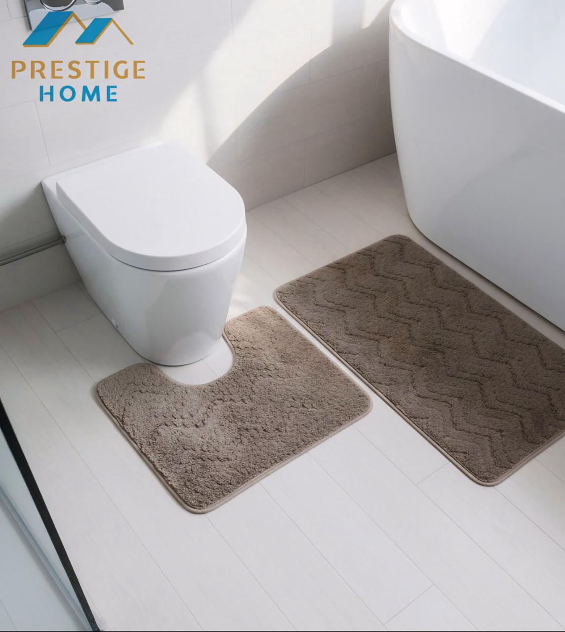 Bathroom Mat Set 2Pcs Rabbit Zigzag- 50x80 cm + 50 × 40 cm
