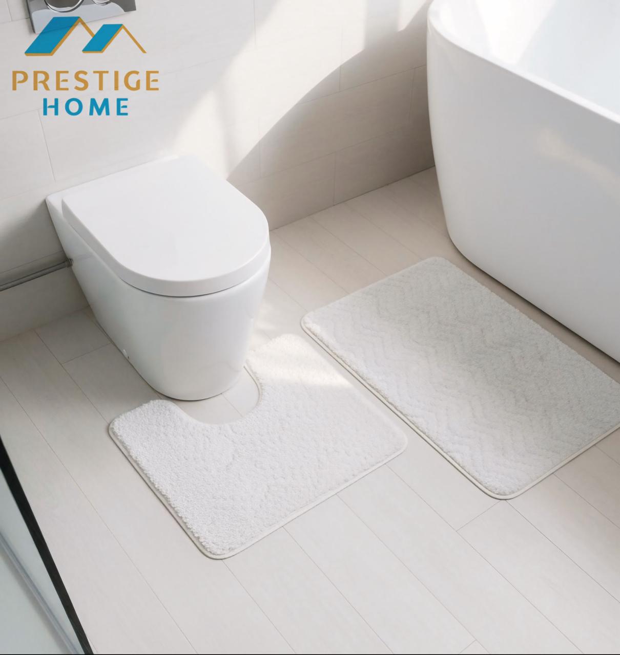 Bathroom Mat Set 2Pcs Rabbit Zigzag- 50x80 cm + 50 × 40 cm