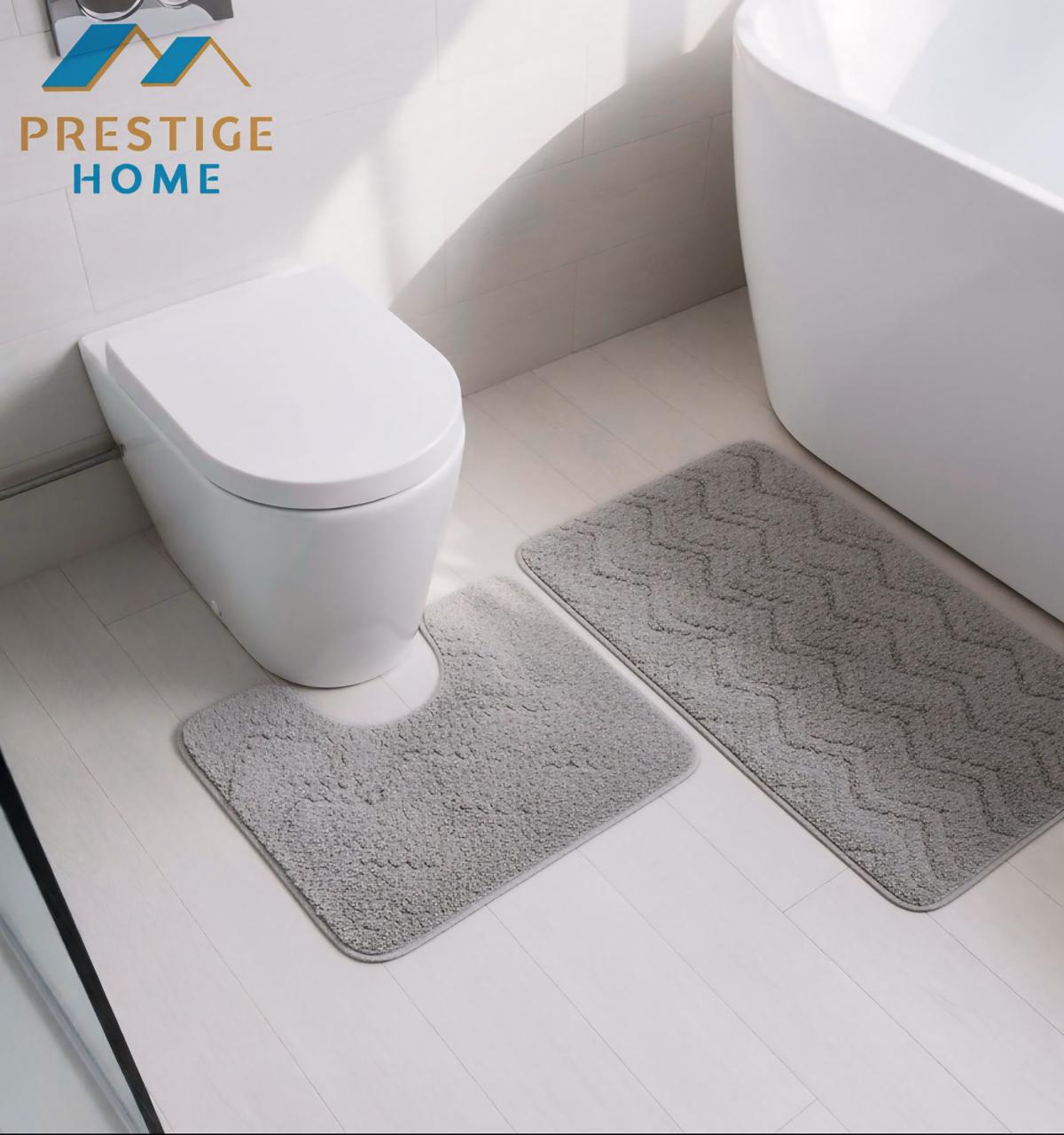 Bathroom Mat Set 2Pcs Rabbit Zigzag- 50x80 cm + 50 × 40 cm