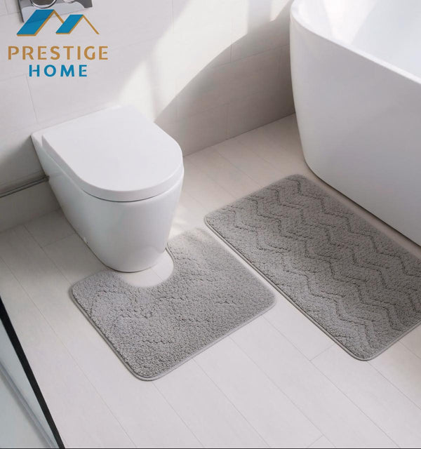 Bathroom Mat Set 2Pcs Rabbit Zigzag- 50x80 cm + 50 × 40 cm