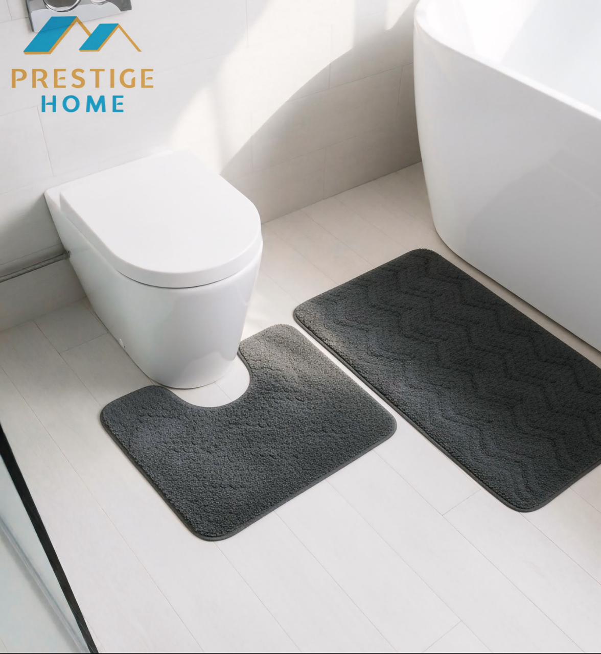 Bathroom Mat Set 2Pcs Rabbit Zigzag- 50x80 cm + 50 × 40 cm