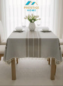 Soft Chain Stripe Tassel Tablecloth