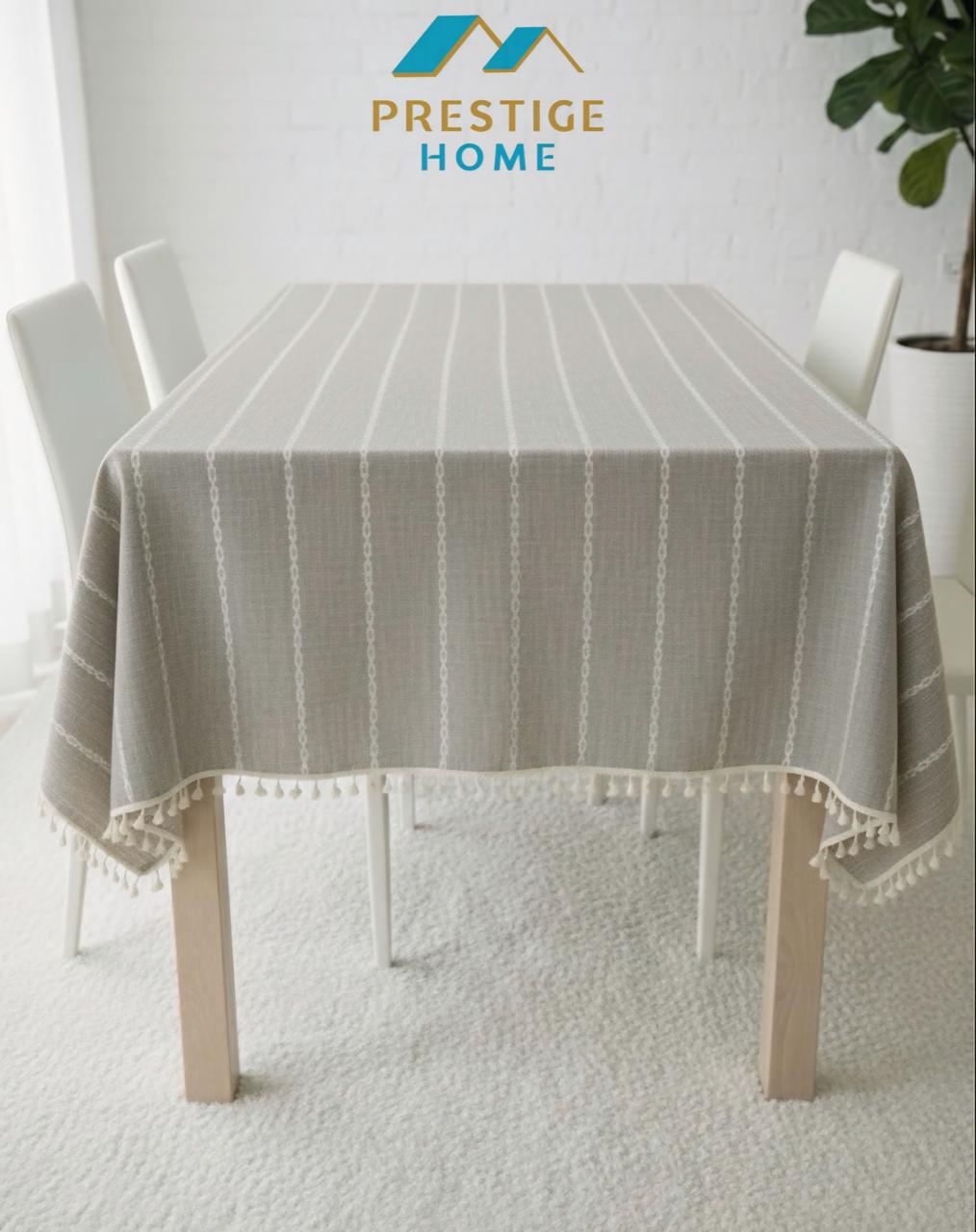 Classic Stripe Tassel Tablecloth